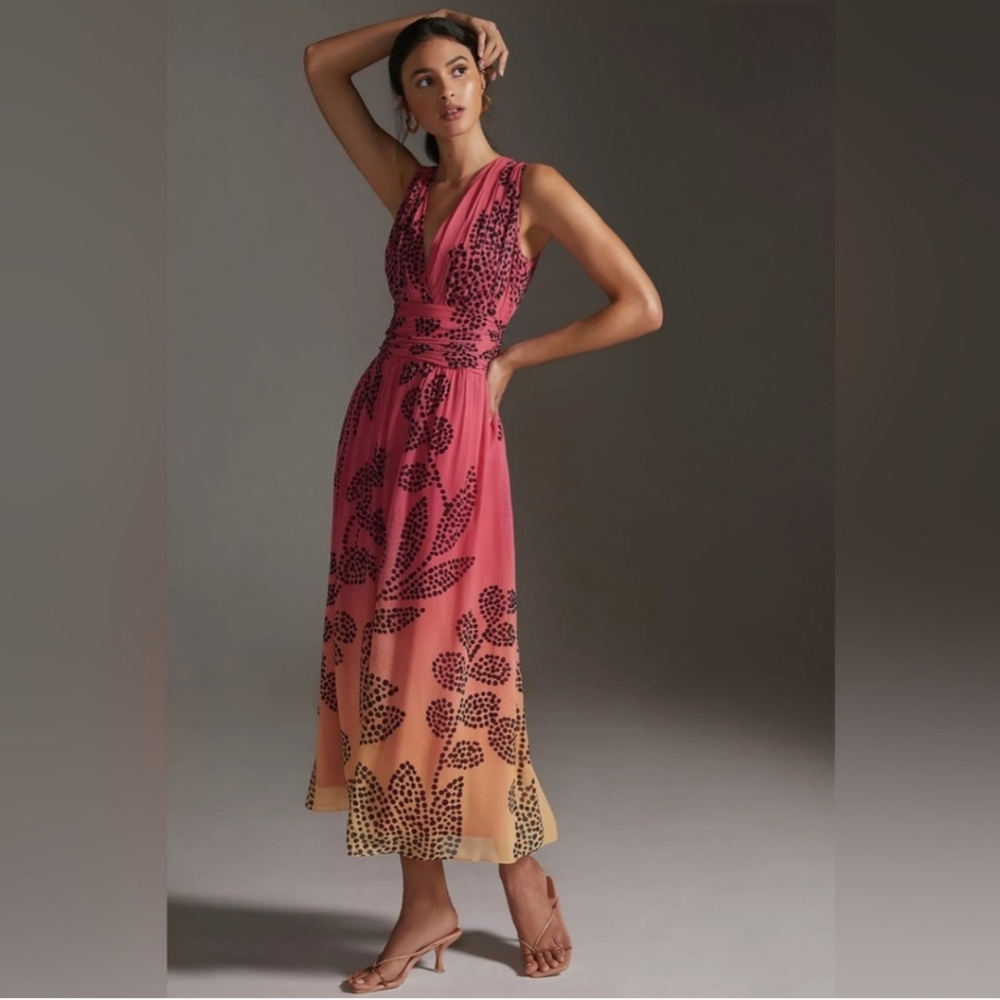 Anthropologie Verb by Pallavi Singhee V-Neck Ombre Maxi Dress